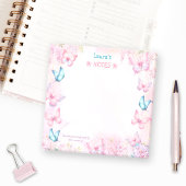 Butterfly Pink Purple Floral Name Post-it® Notes