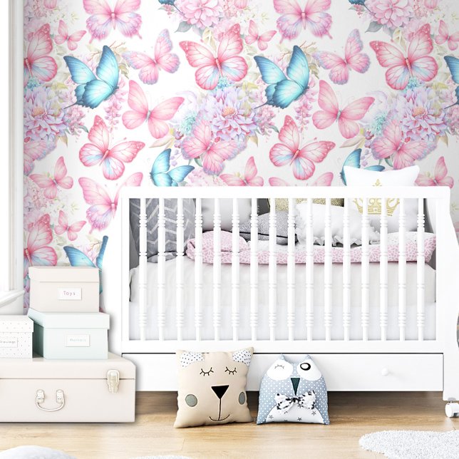 Butterfly Pink Purple Girl Kids Colorful Behang (Butterfly Pink Purple Girl Kids Colorful Wallpaper)