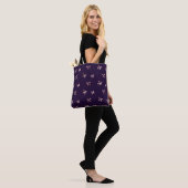 Butterfly PInk Satin Pattern Royal Paars Animal Tote Bag (Op model)