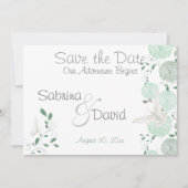 Butterfly Pistachio Chrysanthemum Save the Date (Voorkant)