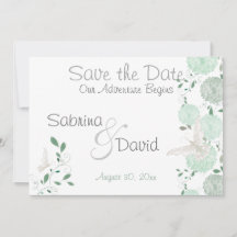 Butterfly Pistachio Chrysanthemum Save the Date
