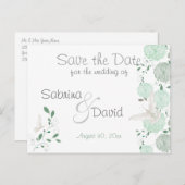 Butterfly Pistachio Chrysanthemum Save the Date Aankondigingskaart (Voorkant / Achterkant)