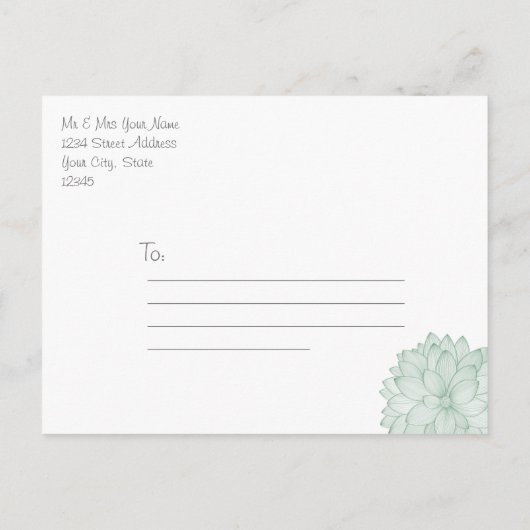 Butterfly Pistachio Chrysanthemum Save the Date Aankondigingskaart (Achterkant)