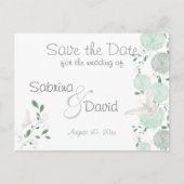 Butterfly Pistachio Chrysanthemum Save the Date Aankondigingskaart (Voorkant)