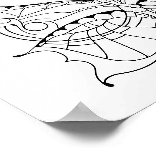 Butterfly Pixie Fairy - Schattige volwassen kleure Poster (Hoek)