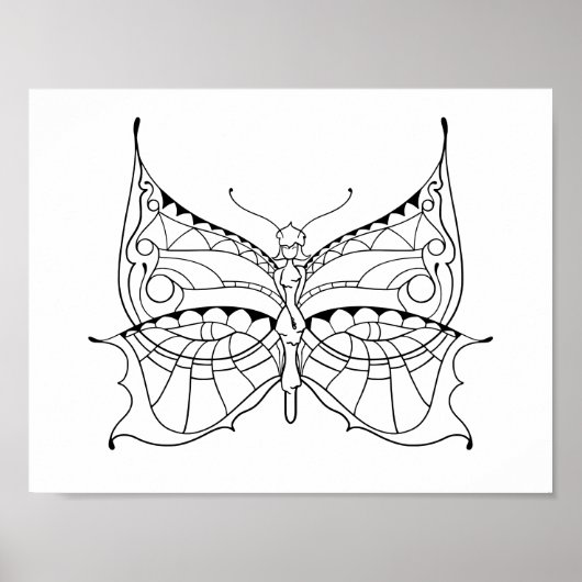 Butterfly Pixie Fairy - Schattige volwassen kleure Poster (Voorkant)