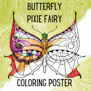 Butterfly Pixie Fairy - Schattige volwassen kleure Poster