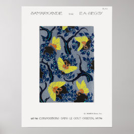 Butterfly-pochoir-patroon in Art Nouveau Poster