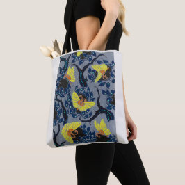 Butterfly Pochoir Pattern in Art Nouveau Tote Bag