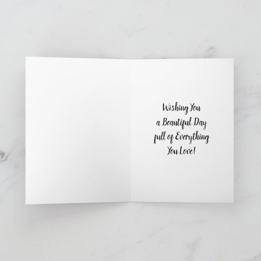 Butterfly Pocket Watch en Bloemen Verjaardag Kaart (Binnen)