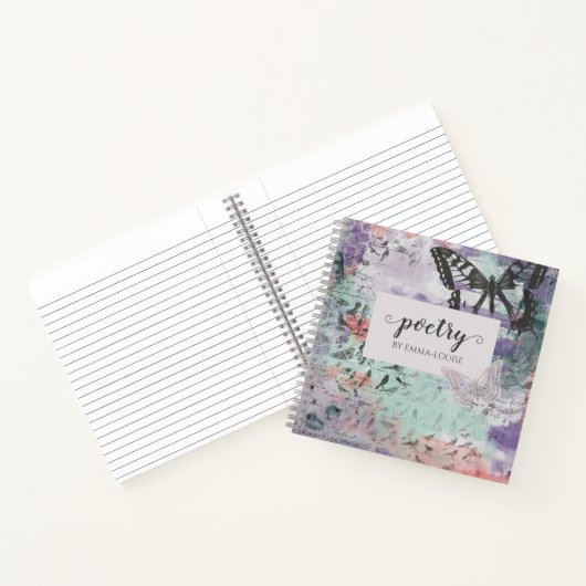 Butterfly Poetry Journal Notitieboek (Binnen)