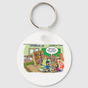 Butterfly Police Offbeat Cartoon Funny Gifts & T-s Sleutelhanger