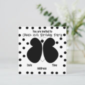 Butterfly Polka Dots Birthday Party Kaart (Staand voorkant)