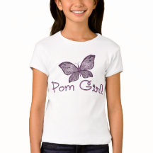 Butterfly Pom Girl T-Shirt