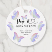 Butterfly - Pop het als ze baby shower pop Bedankjes Labels (Voorkant)