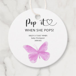 Butterfly - Pop het als ze baby shower pop Bedankjes Labels