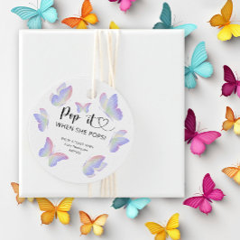Butterfly - Pop het als ze baby shower pop Bedankjes Labels