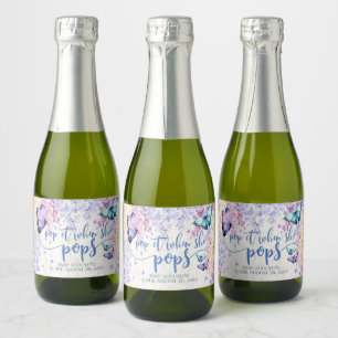 Butterfly Pop het als ze mini Champagne Label Pop Sparkling Wijnetiket