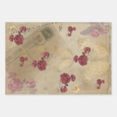 Butterfly Postal Stamp Print Patroon Inpakpapier Vel (Voorkant 3)