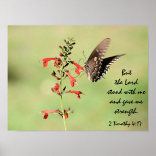 Butterfly Poster w/ Verse over Gods Sterkte