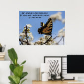 Butterfly Poster w Verse uit Deuteronomy 31:6 (Thuiskantoor)