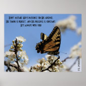 Butterfly Poster w Verse uit Deuteronomy 31:6 (Voorkant)