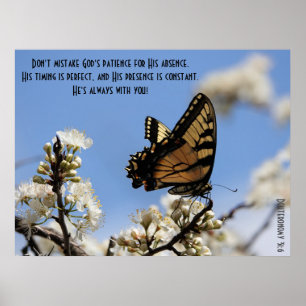 Butterfly Poster w Verse uit Deuteronomy 31:6