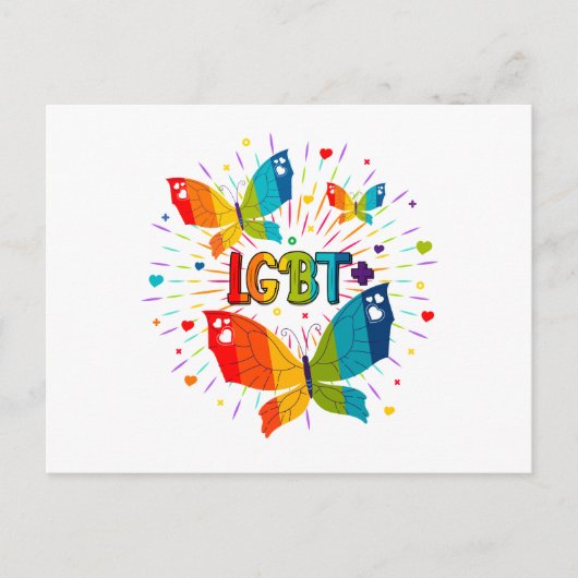 Butterfly Pride Love is liefde voor LGBT-bewustzij Briefkaart (Voorkant)