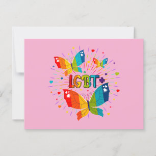 Butterfly Pride Love is liefde voor LGBT-bewustzij Briefkaart