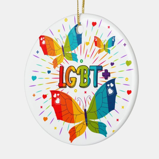 Butterfly Pride Love is liefde voor LGBT-bewustzij Keramisch Ornament (Links)
