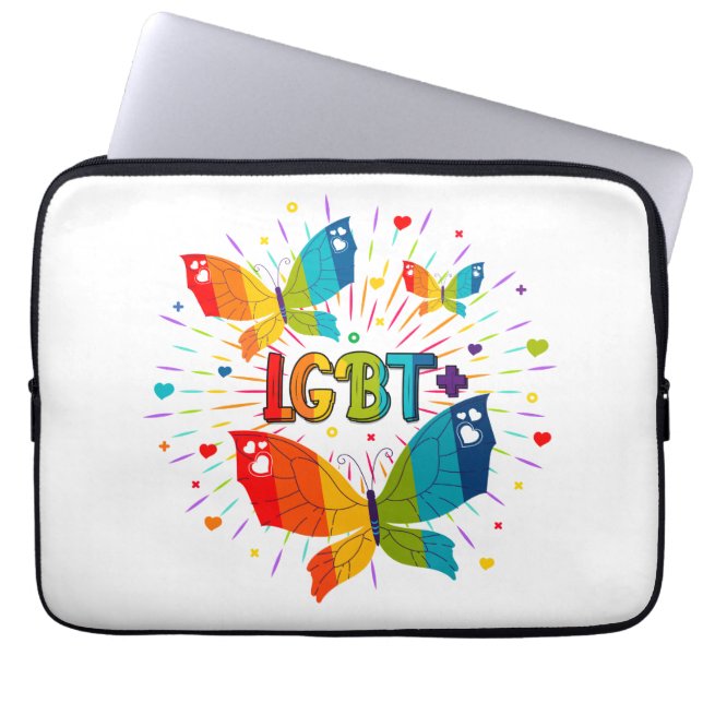Butterfly Pride Love is liefde voor LGBT-bewustzij Laptop Sleeve (Voorkant)