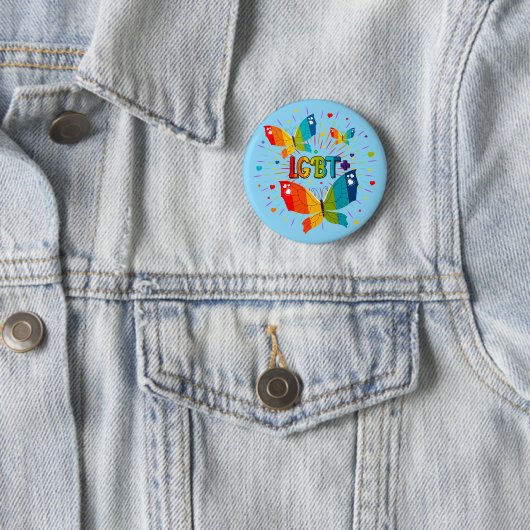 Butterfly Pride Love is liefde voor LGBT-bewustzij Ronde Button 5,7 Cm (In situ)