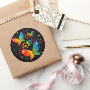 Butterfly Pride Love is liefde voor LGBT-bewustzij Ronde Sticker