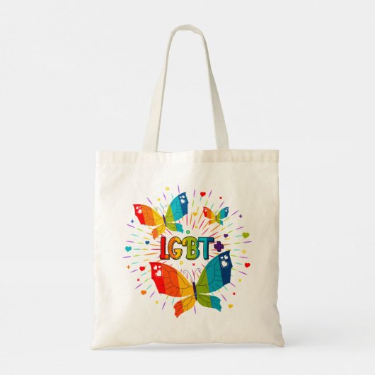 Butterfly Pride Love is liefde voor LGBT-bewustzij Tote Bag (Achterkant)