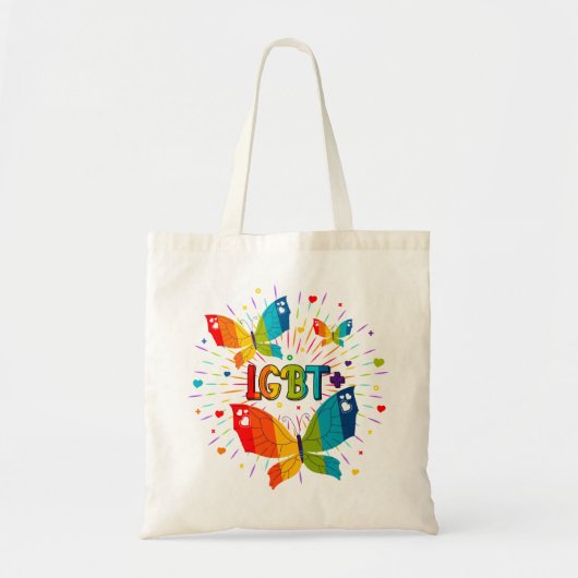Butterfly Pride Love is liefde voor LGBT-bewustzij Tote Bag (Voorkant)