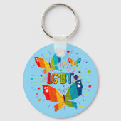 Butterfly Pride Love is Love LGBT Awareness Sleutelhanger (Achterkant)