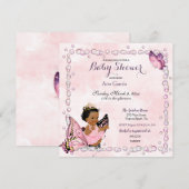 Butterfly Princess Baby Girl Invitation Kaart (Voorkant / Achterkant)
