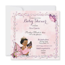Butterfly Princess Baby Girl Invitation