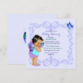 Butterfly Princess Baby Girl Lavender Kaart (Voorkant / Achterkant)