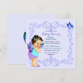 Butterfly Princess Baby Girl Lavender Kaart (Voorkant / Achterkant)