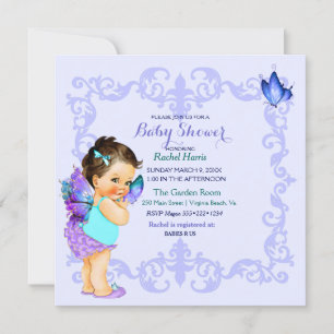 Butterfly Princess Baby Girl Lavender Kaart