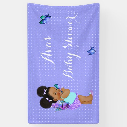 Butterfly Princess Baby Girl Paars Lavender Banne Spandoek (Verticaal)