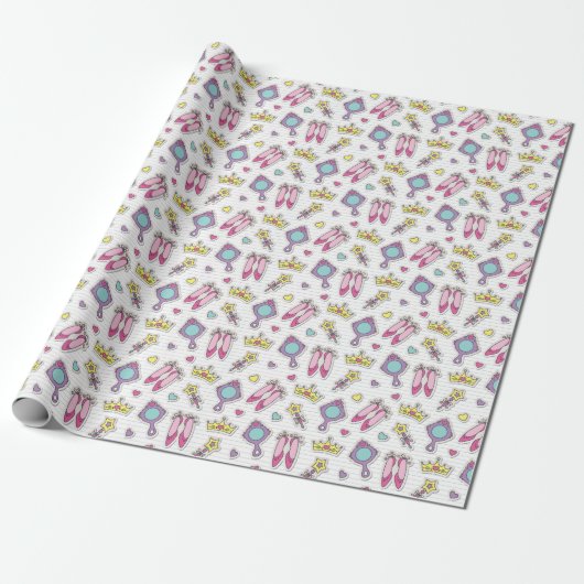 butterfly princess cadeaupapier (Uitgerold)
