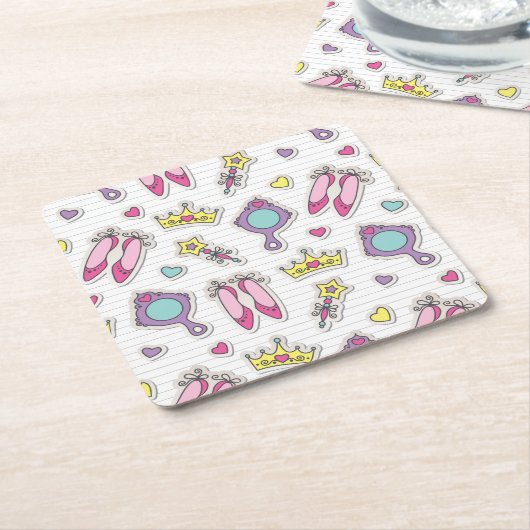 butterfly princess kartonnen onderzetters (Schuin)