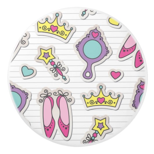 butterfly princess keramische knop (Voorkant)