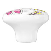 butterfly princess keramische knop (Zijkant)