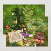 Butterfly Princess Party uitnodiging (Voorkant / Achterkant)