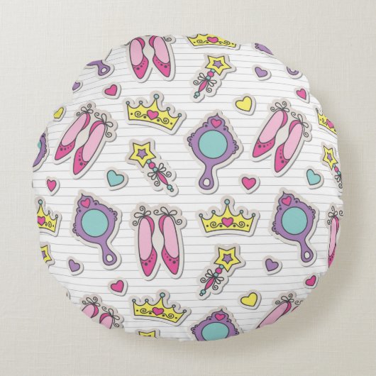 butterfly princess rond kussen (Voorkant)