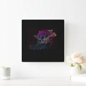 Butterfly Princess Square Wall Clock Vierkante Klok (Huis)