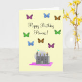 Butterfly Princess Verjaardag Kaart (Gele Bloem)